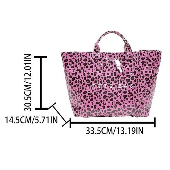 Pink Leopard Print Tote Bag - Picture 4 of 8